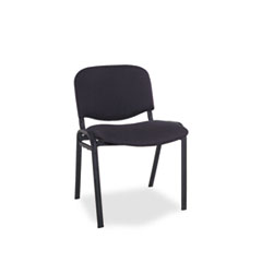 Alera Continental Series Stacking Chairs, Black Fabric