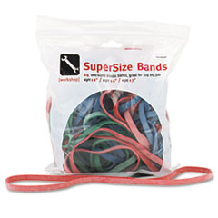SuperSize Rubber Bands, 12:
Red, 14&quot; Green, 17&quot; Blue,
1/4&quot;w, 24/Pack