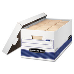 Stor/File Storage Box,
Letter, Lift Lid , 12&quot; x 24&quot;
x 10&quot;, White/Blue 12/Carton