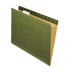 Reinforced Hanging File
Folders, 1/5 Tab, Kraft,
Letter, Standard Green, 25/Box