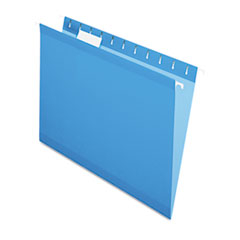 Reinforced Hanging File Folders, Letter, Blue, 25/Box