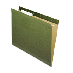 Reinforced Hanging File
Folders, 1/3 Tab, Kraft,
Letter, Standard Green, 25/Box