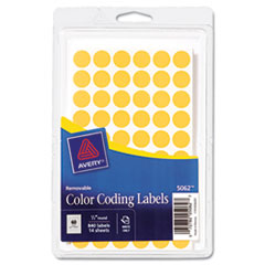 Removable Self-Adhesive
Color-Coding Labels, 1/2in
dia, Neon Orange, 840/Pack
