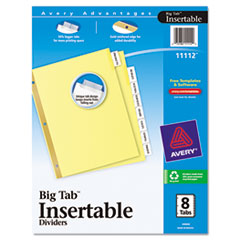 WorkSaver Big Tab Reinforced
Dividers w/Clear Tabs, 8-Tab,
Letter, Buff