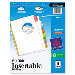 WorkSaver Big Tab Dividers, Multicolor Tabs, 8-Tab,