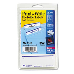 Print or Write File Folder
Labels, 11/16 x 3-7/16,
White/Purple Bar, 252/Pack