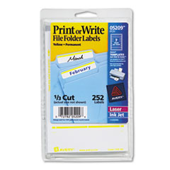 Print or Write File Folder
Labels, 11/16 x 3-7/16,
White/Yellow Bar, 252/Pack