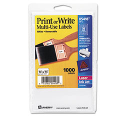 Print or Write Removable
Multi-Use Labels, 1/2 x 3/4,
White, 1008/Pack