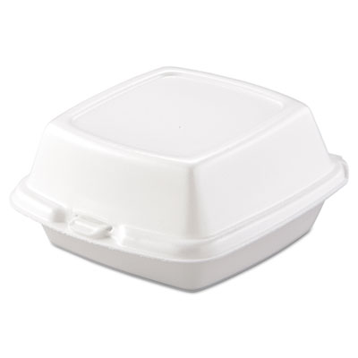 Carryout Food Containers, 6&quot; Foam, 1-Comp, 5 7/8 x 6 x 3,