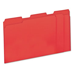 Colored File Folders, 1/3 Cut One-Ply Top Tab, Letter, Red,