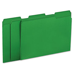 Colored File Folders, 1/3 Cut One-Ply Tab, Letter, Green,