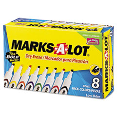 Desk Style Dry Erase Markers, Chisel Tip, Assorted, 8/Set