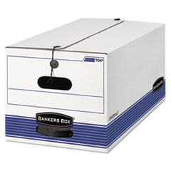 Stor/File Storage Box,
Letter, Button Tie,
White/Blue, 20/Carton