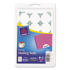 Print or Write Mailing Seals,
1in dia., White, 600/Pack