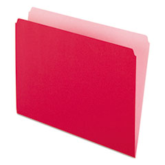 Two-Tone File Folder,
Straight Cut, Top Tab,
Letter, Red/Light Red, 100/Box