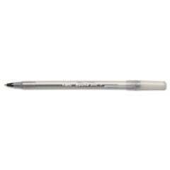 Round Stic Ballpoint Stick Pen, Black Ink, Fine, Dozen