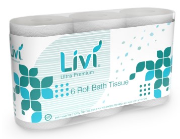 292101 Solaris Livi Ultra 
Premium Bath Tissue 4.5&quot; x 4&quot; 
425 Sheets White 2-Ply 36 / cs
