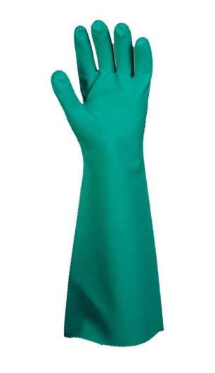 4522 - Medium Green,
Unsupported Nitrile Gloves,
Unlined, 22-mil Palm
Thickness, Embossed Grip,
Straight Cuff. 