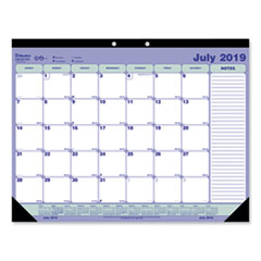 Academic Desk Pad Calendar, 21 1/4 x 16, White/Blue/Green,