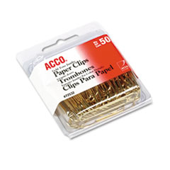 Paper Clips, Wire, Jumbo,
1-3/4&quot;, Gold Tone, 50/Box