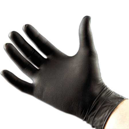 X-Large Disposable General
Purpose Powder-Free Nitrile
Gloves, Black, 4.4mil, 100/Bx