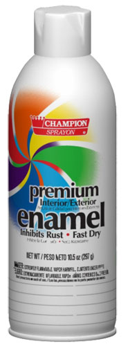 Champion Gloss White Spray Enamel Paint 6/cs
