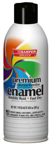 Champion Gloss Black Spray Enamel Paint 6/cs