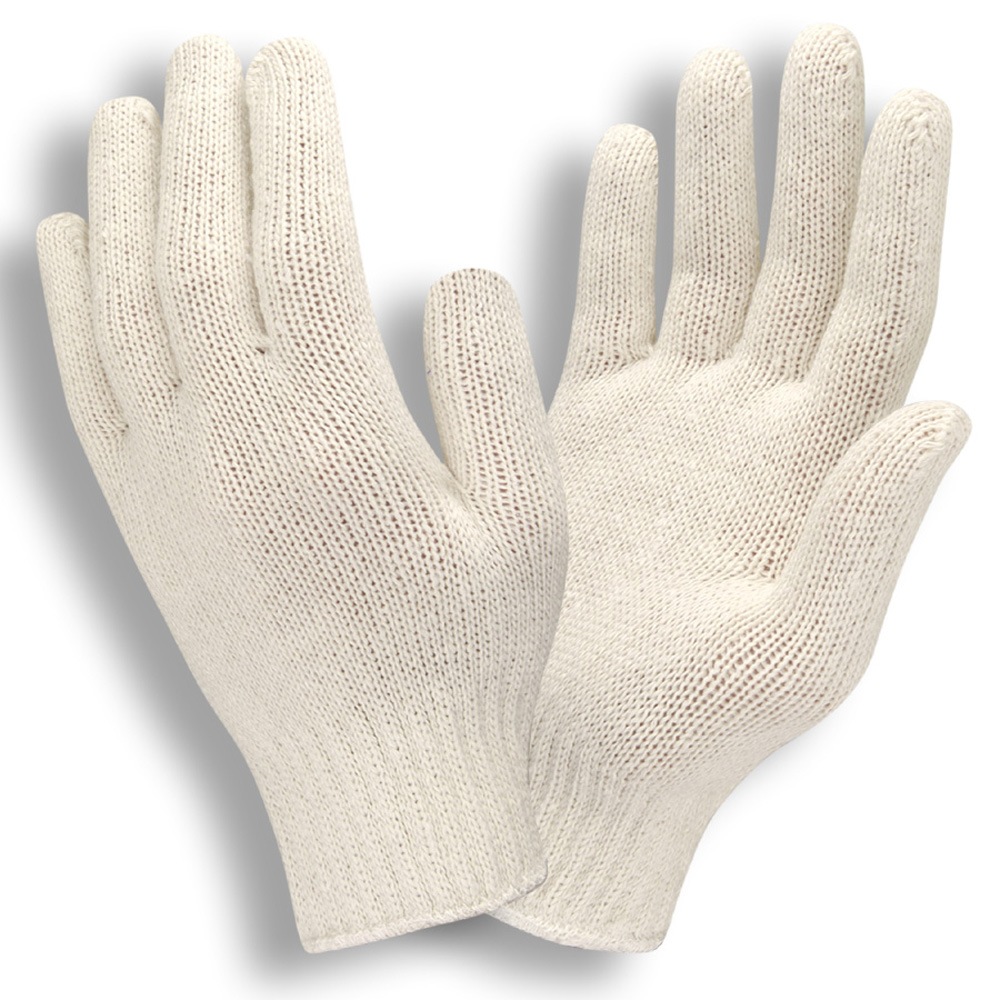 3400L Natural poly/cotton string knit glove, 25 