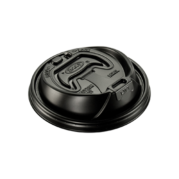 16RCLBLK Optima recyclable foam cup lid F/16OZ black