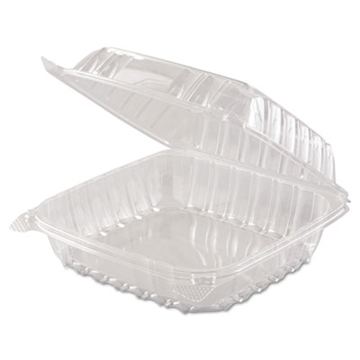 ClearSeal Hinged-Lid Plastic Containers, 8 3/10 x 8 3/10 x