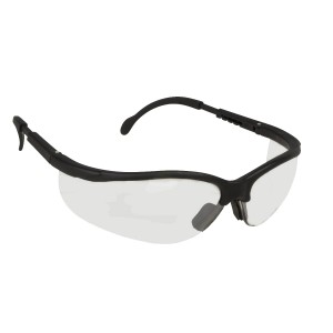 EKB10S Clear lens black frame boxer safety glasses