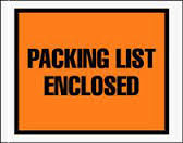 4 1/2 x 5 1/2&quot; Full Face
Packing List Envelope
(1000/Case)