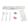 Wrapped Cutlery Kit, FKSNS&amp;P,White,250/CT E176000