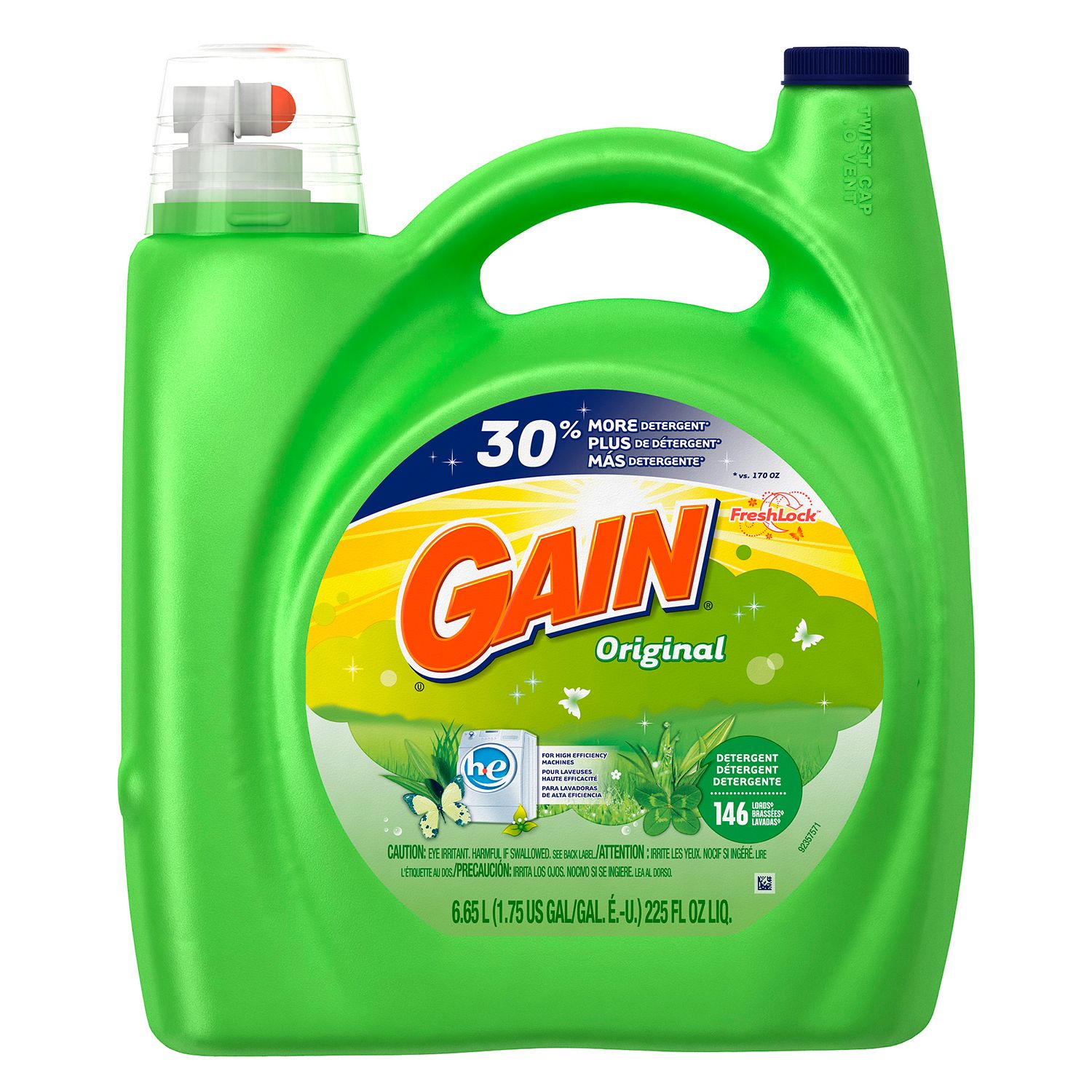 Gain HE Original Liquid
Laundry Detergent - 225 oz. -
146 loads