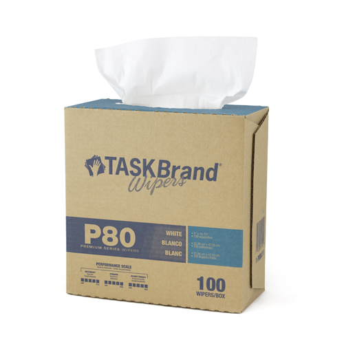 P80 Taskbrand Hydrospun Popup  Wiper, White, 9&quot; x 16.75&quot;, 
