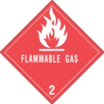 #DL5070 4 x 4&quot; Flammable Gas - Hazard Class 2 Label 500/rl