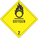 #DL5080 4 x 4&quot; Oxygen - Hazard Class 2 Label  500/rl