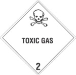 #DL5110 4 x 4&quot; Toxic Gas - Hazard Class 3 Label 500/rl