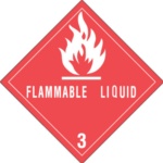 #DL5120 4 x 4&quot; Flammable
Liquid - Hazard Class 3 Label
500/rl