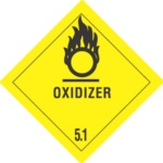 #DL5160 4 x 4&quot; Oxidizer - Hazard Class 5 Label 500/rl