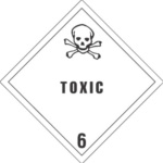 #DL5181 4 x 4&quot; Toxic - Hazard Class 6 Label 500/rl