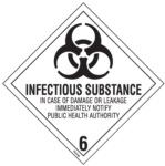 #DL5190 4 x 4&quot; Infectous
Substance - Hazard Class 6
Label 500/rl