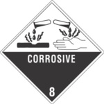 #DL5240 4 x 4&quot; Corrosive -
Hazard Class 8 Label 500/rl