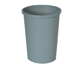 Untouchable Waste Container, 
Round, Plastic, 11 gal, Gray