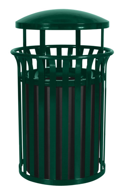 37 Gallon Round Classic 
Outdoor Trash Receptacle with 
Canopy